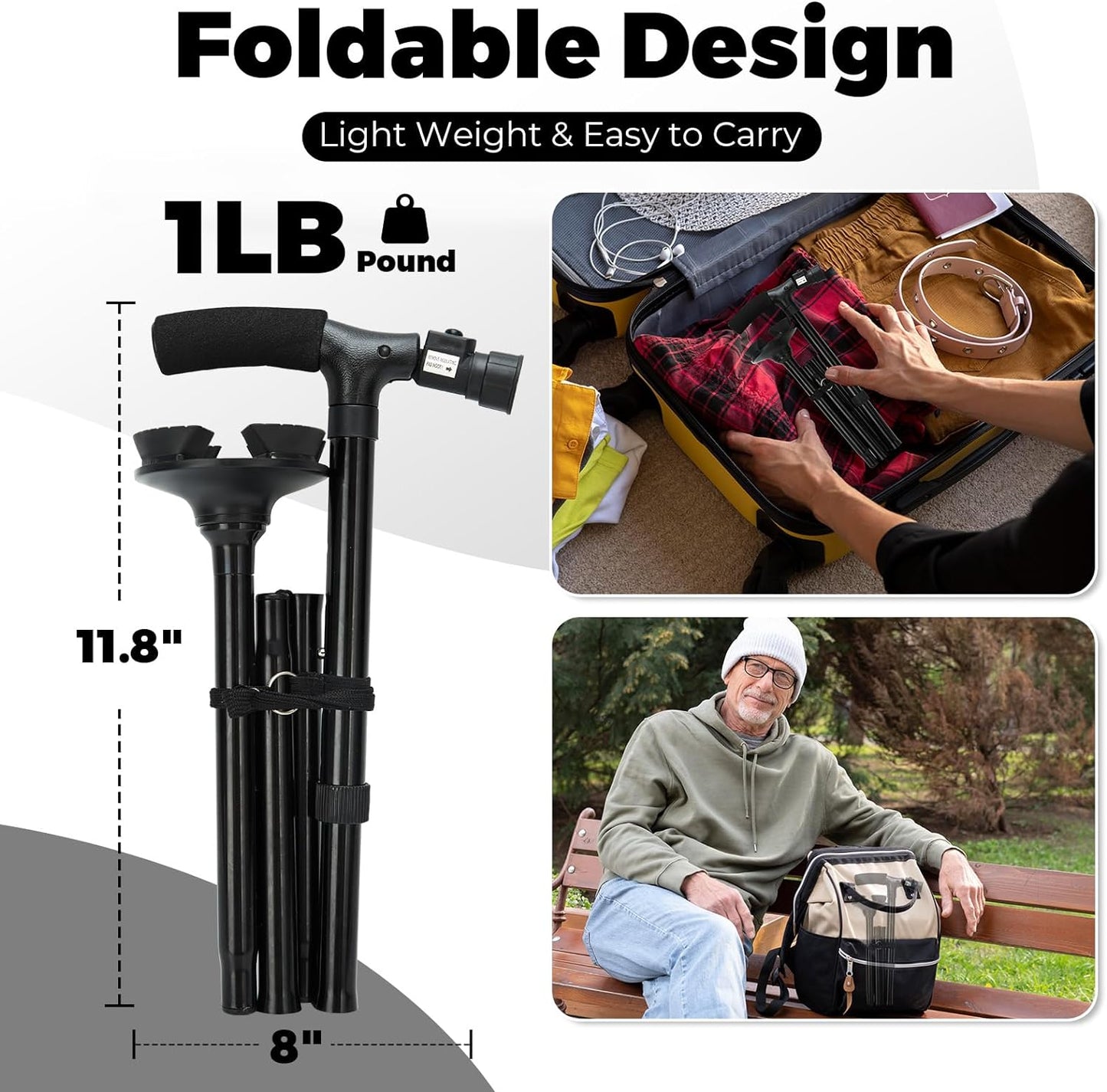 Bastón Plegable con Luz LED