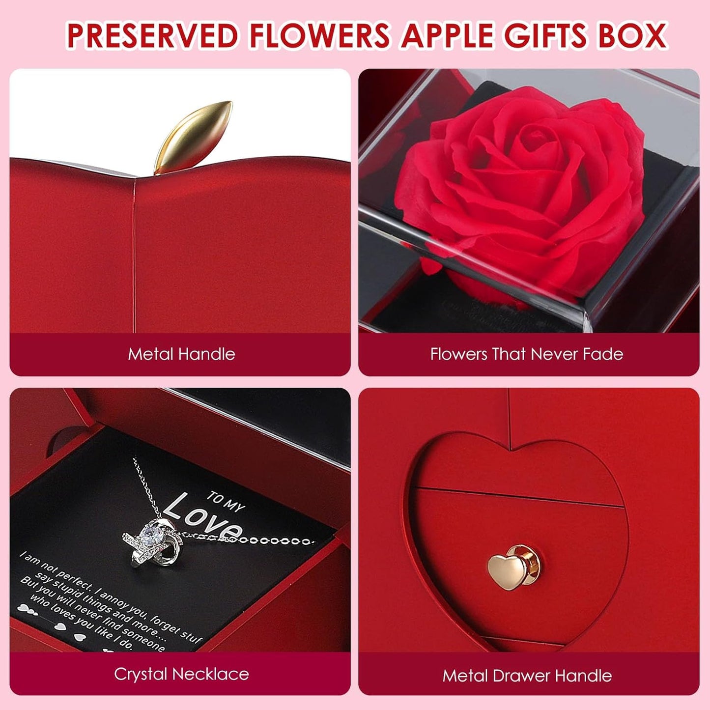 Rosa Eterna con Collar de Amor
