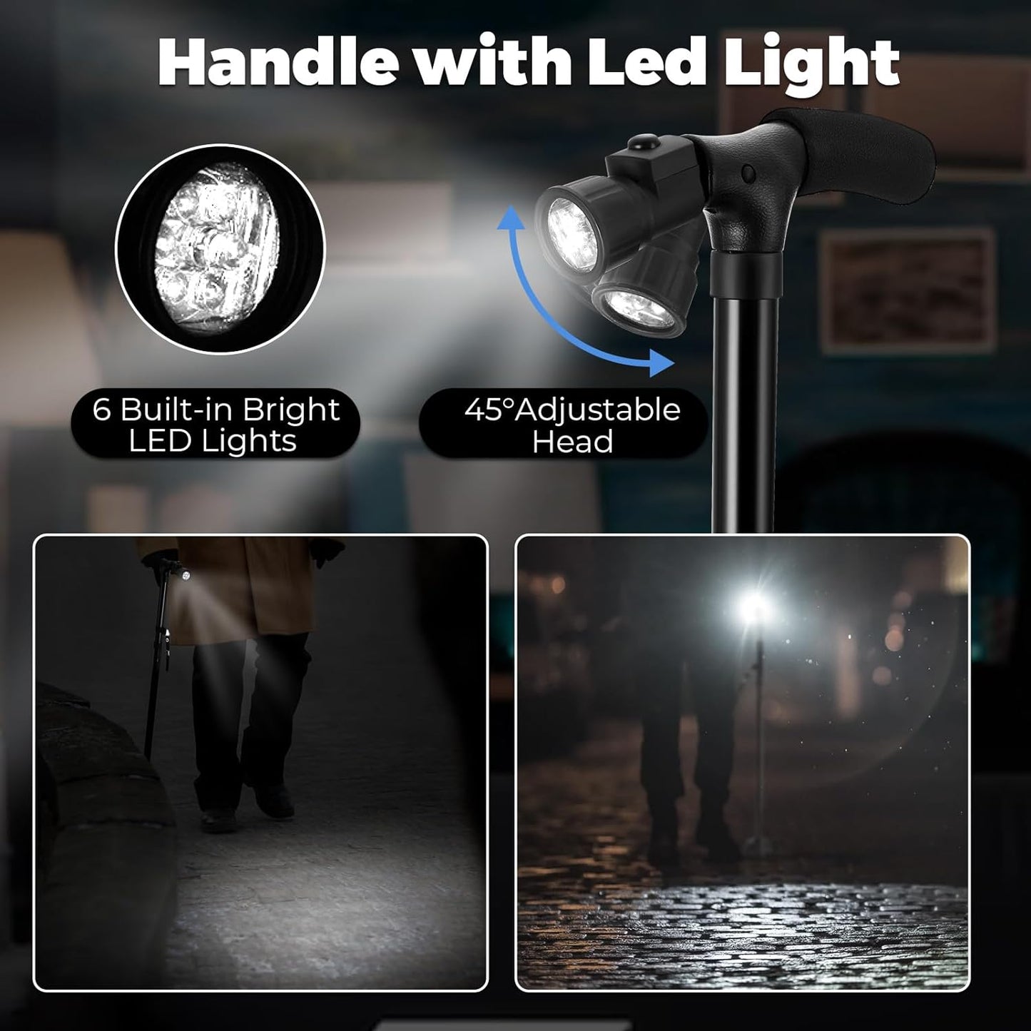 Bastón Plegable con Luz LED