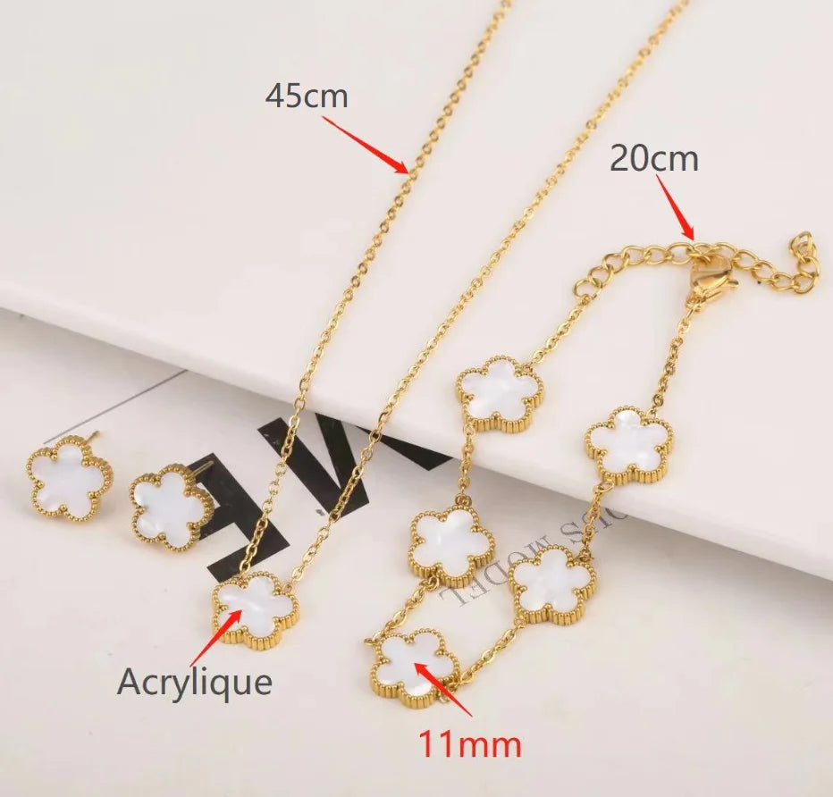 Collar y Aretes Trébol Mágico