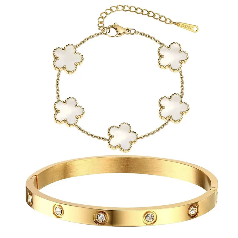 Brazaletes de Oro Brillantes